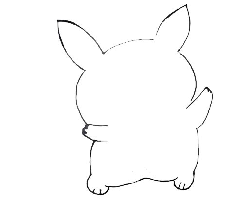 开心的皮卡丘简笔画步骤