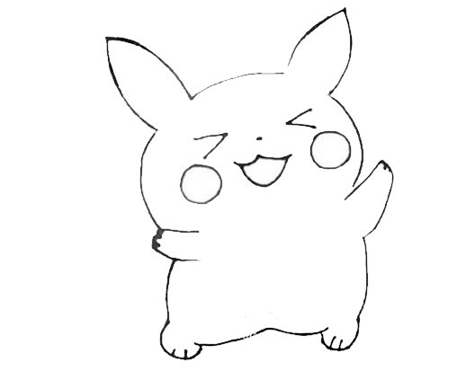 开心的皮卡丘简笔画步骤