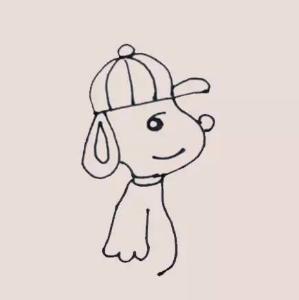 史努比简笔画步骤