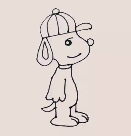 史努比简笔画步骤