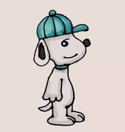 史努比简笔画步骤