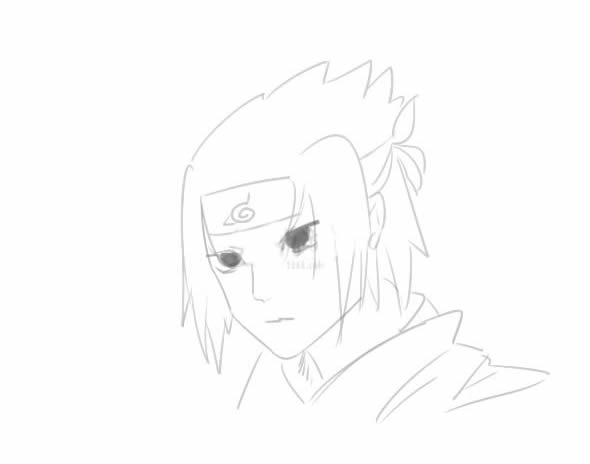 火影忍者宇智波佐助怎么画