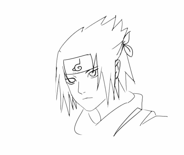 火影忍者宇智波佐助怎么画