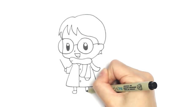 哈利波特简笔画教程