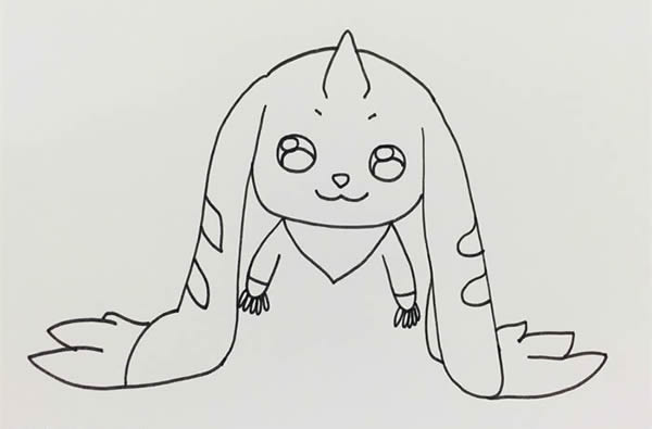 大耳兽简笔画步骤