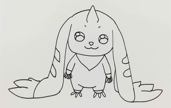 大耳兽简笔画步骤