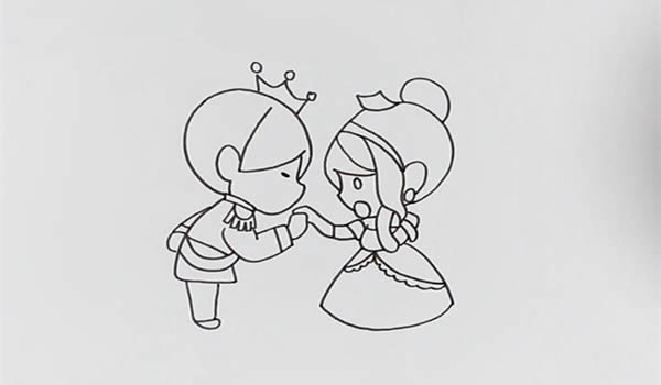 灰姑娘和王子的简笔画 灰姑娘和王子的简笔画
