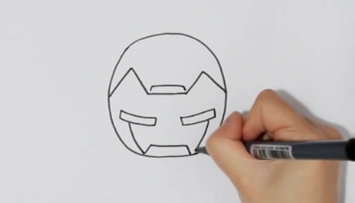 帅气的Q版钢铁侠简笔画