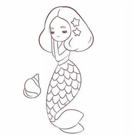 分享几幅美人鱼的简笔画