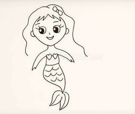 分享几幅美人鱼的简笔画