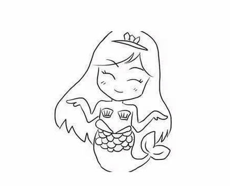分享几幅美人鱼的简笔画