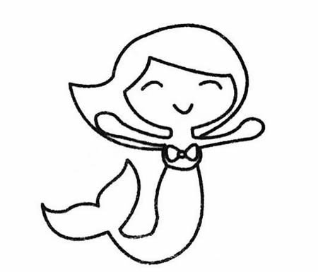 分享几幅美人鱼的简笔画