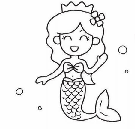 分享几幅美人鱼的简笔画