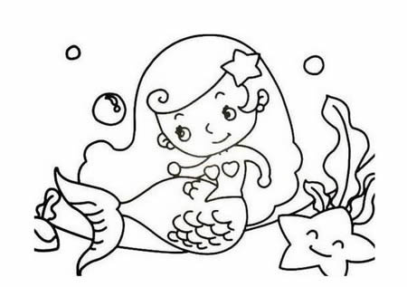 分享几幅美人鱼的简笔画