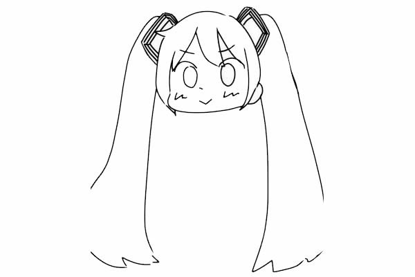 初音未来卡通简笔画