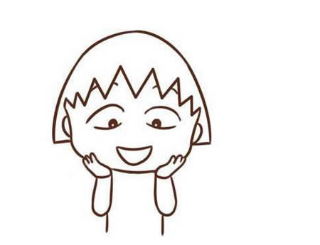 分享几幅樱桃小丸子的简笔画 分享几幅樱桃小丸子的简笔画