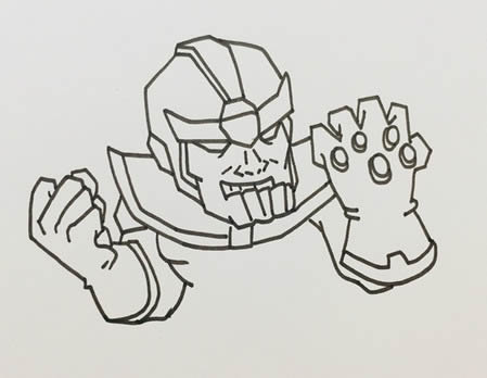 帅气的灭霸简笔画步骤 帅气的灭霸简笔画步骤