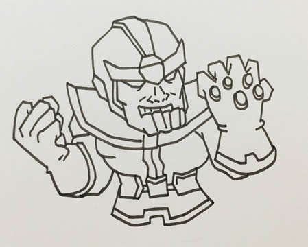 帅气的灭霸简笔画步骤 帅气的灭霸简笔画步骤