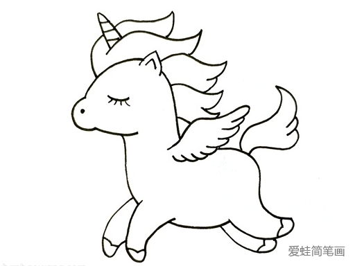带翅膀的独角兽简笔画