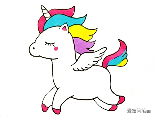 带翅膀的独角兽简笔画
