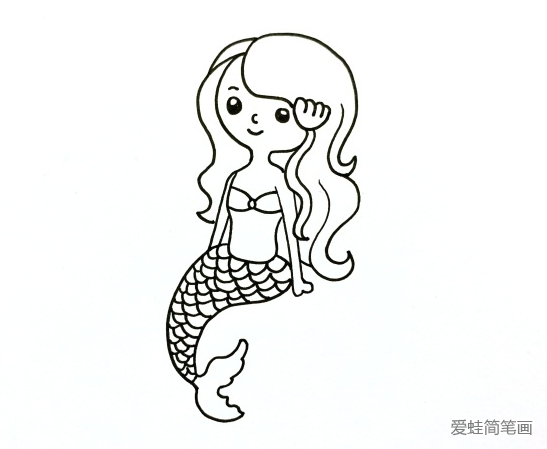 美人鱼简笔画步骤