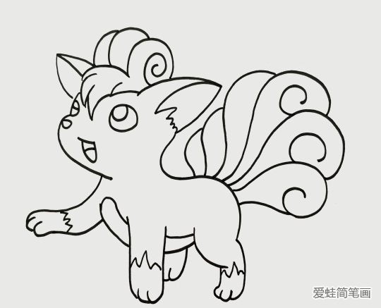 宝可梦六尾简笔画 宝可梦六尾简笔画