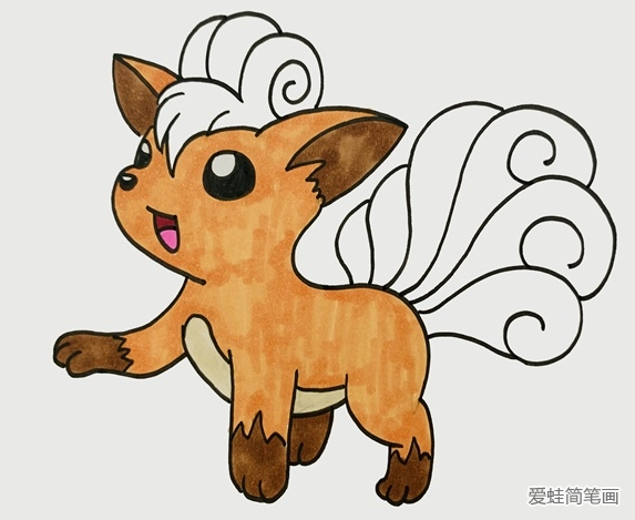 宝可梦六尾简笔画 宝可梦六尾简笔画