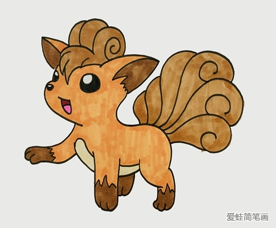 宝可梦六尾简笔画 宝可梦六尾简笔画