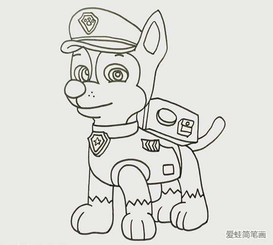 汪汪队阿奇简笔画