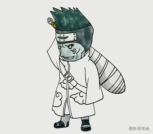 火影忍者鬼鲛怎么画