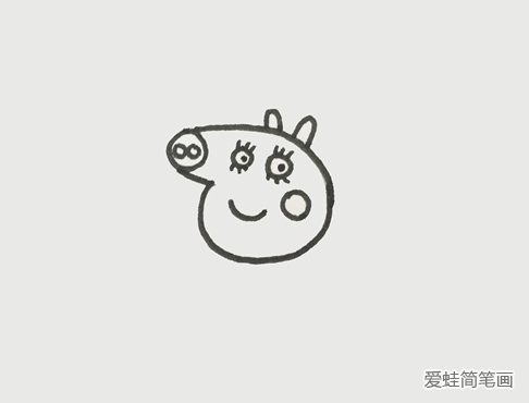 小猪佩奇猪妈妈简笔画