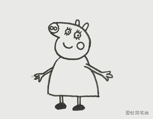 小猪佩奇猪妈妈简笔画