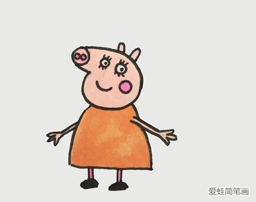 小猪佩奇猪妈妈简笔画