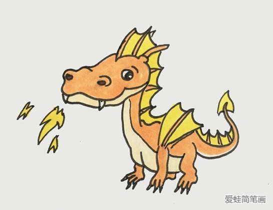 喷火龙简笔画步骤