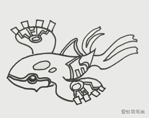 宝可梦盖欧卡简笔画步骤