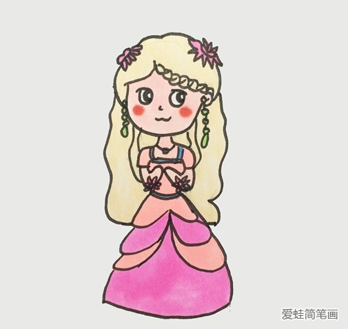 叶罗丽灵公主简笔画步骤