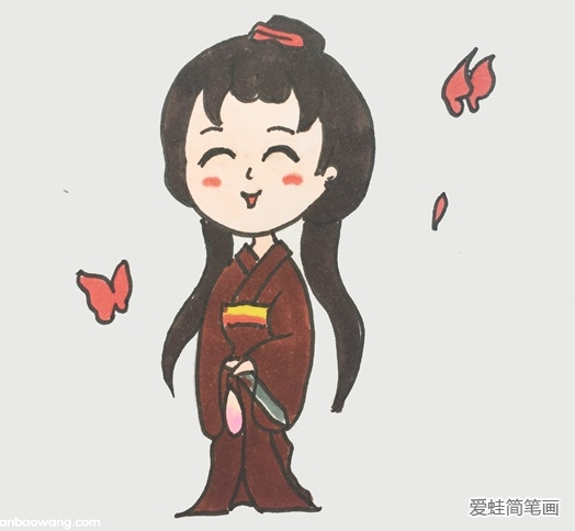 红蝶怎么画简单又漂亮