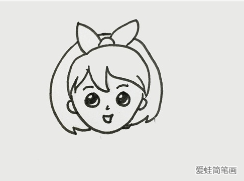 漂亮的漫画少女简笔画