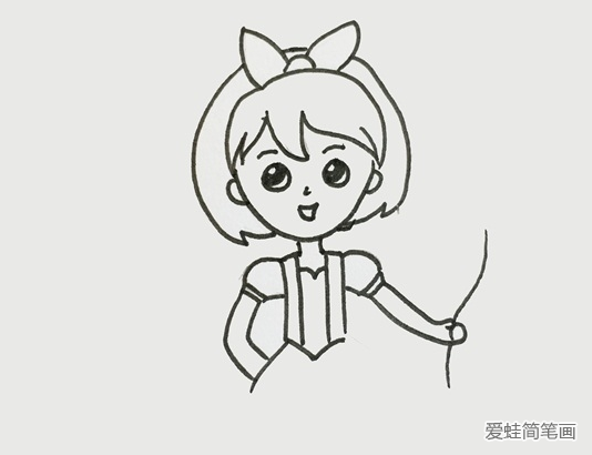 漂亮的漫画少女简笔画