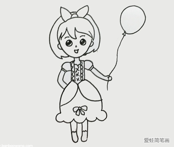 漂亮的漫画少女简笔画