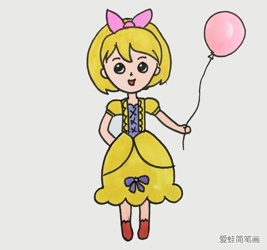 漂亮的漫画少女简笔画