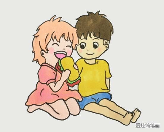 宗介和波妞简笔画步骤