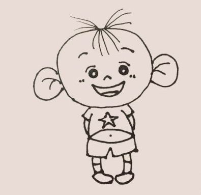 大耳朵图图简笔画步骤