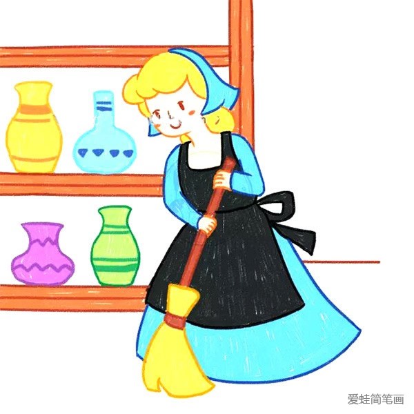 漂亮的灰姑娘简笔画
