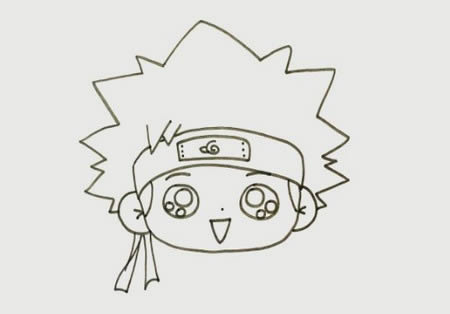 漩涡鸣人简笔画怎么画简