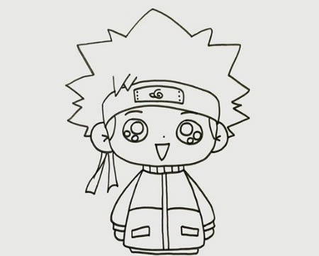 漩涡鸣人简笔画怎么画简