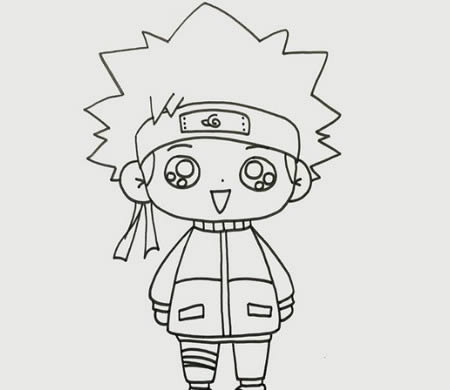 漩涡鸣人简笔画怎么画简