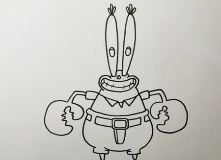 蟹老板简笔画步骤