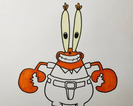 蟹老板简笔画步骤