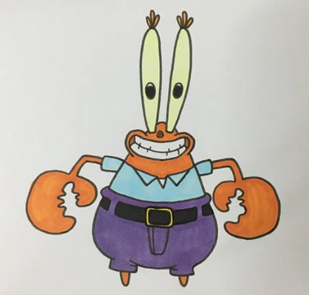 蟹老板简笔画步骤